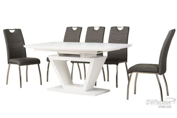 Стол раскладной обеденный Vetro Mebel TMM-53-2 Матовый Белый-13