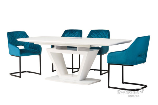 Стол раскладной обеденный Vetro Mebel TMM-53-2 Матовый Белый-12