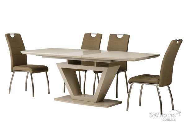 Стіл розкладний обідній Vetro Mebel TMM-53-2 Матовий Капучино-11
