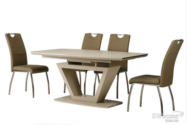 Стіл розкладний обідній Vetro Mebel TMM-53-2 Матовий Капучино-1