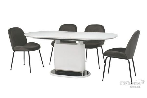 Раскладной обеденный стол Vetro Mebel TMM-56 Матовый Белый-12