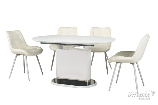 Раскладной обеденный стол Vetro Mebel TMM-56 Матовый Белый-10