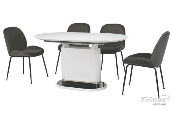 Раскладной обеденный стол Vetro Mebel TMM-56 Матовый Белый-9