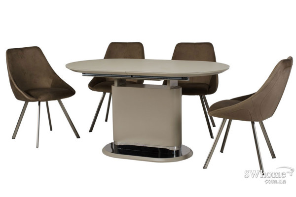 Раскладной обеденный стол Vetro Mebel TMM-56 Матовый Капучино-1