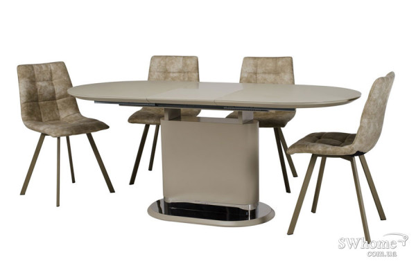 Раскладной обеденный стол Vetro Mebel TMM-56 Матовый Капучино-2