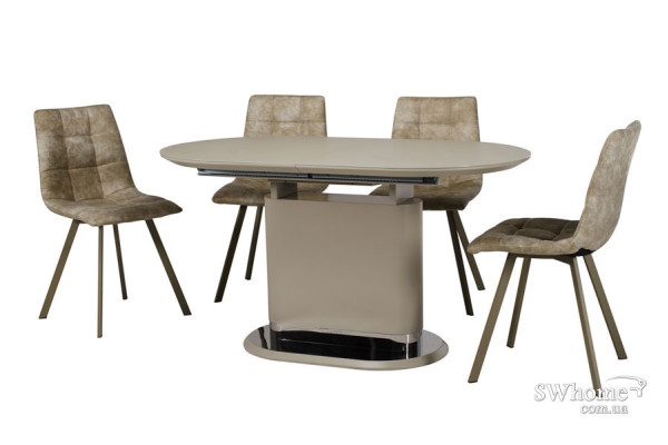 Раскладной обеденный стол Vetro Mebel TMM-56 Матовый Капучино-3