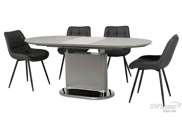 Розкладний обідній стіл Vetro Mebel TMM-56 Матовий Сірий-3