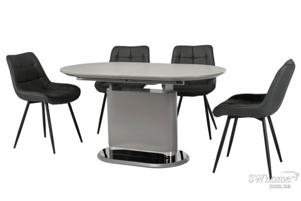 Розкладний обідній стіл Vetro Mebel TMM-56 Матовий Сірий-4