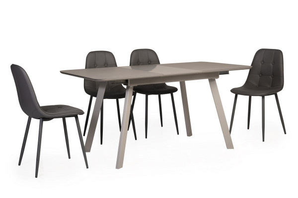 Стіл розкладний обідній Vetro Mebel TM-170 Матовий сірий-2