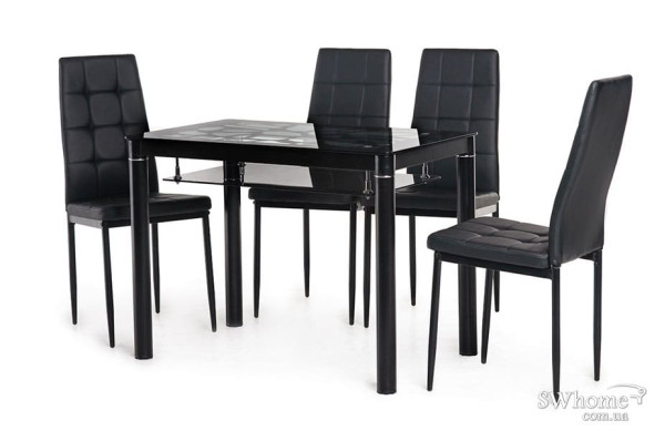 Стіл обідній Vetro Mebel T-300-2 Чорний-1