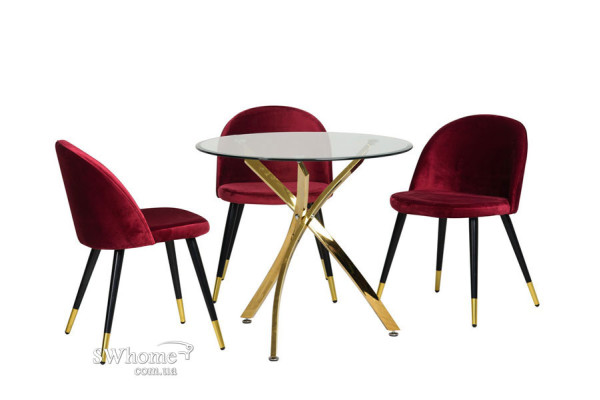 Стол обеденный Vetro Mebel T-317 Золото-2