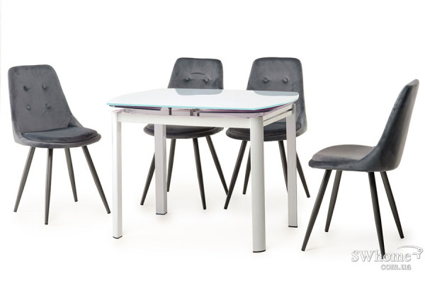 Стіл розкладний обідній Vetro Mebel T-600-2 Білий-3