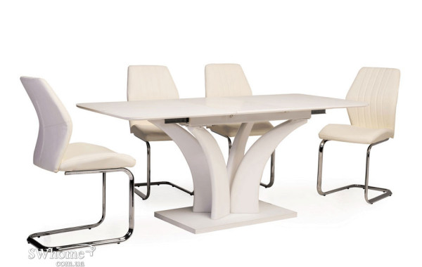 Стол раскладной обеденный Vetro Mebel TML-515 Матовый Белый-4