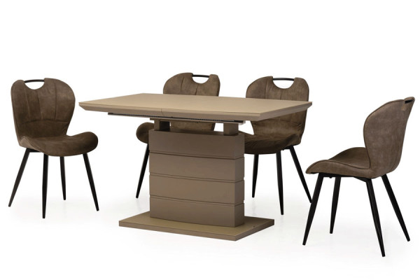 Раскладной обеденный стол Vetro Mebel TMM-50-1 Матовый Мокко-12