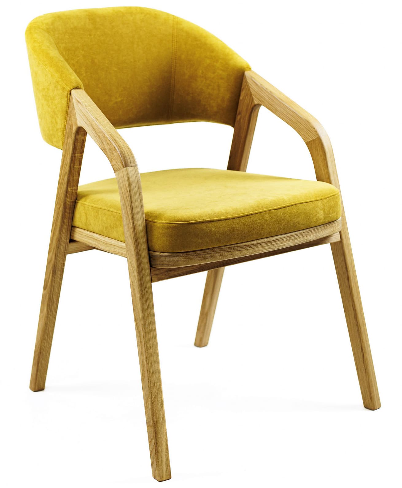 Крісло Lovko Otis Натуральний дуб / Vintage Velvet 08 Mustard