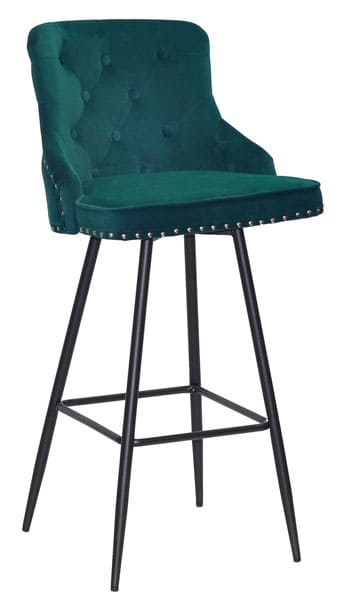 Барний стілець Onder Mebli Olimp BAR 75-ML Зелений B-1003 Оксамит